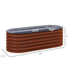 4.9 x 2 x 1.4ft Galvanized Raised Garden Bed Kit, Metal Planter Box with Safety Edging, Brown