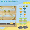 18 Pcs Sand and Water Playset for Kids with Sinks, Wooden Summer Activity Outdoor Toys with Colorful Accessories, Gift for Kids