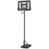 Portable Basketball Hoop, Height Adjustable Basketball Goal with 43.25" Backboard, Wheels & Fillable Base for Swimming Pool or Backyard, Black