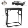 Dog Food Bowls 7 Adjustable Height Dog Bowl Stand with 2 Stainless Steel Bowls for Small Medium, and Large Dogs, Black