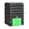 Garden Compost Bin, 120 Gallon (450L) Garden Composter with 80 Vents and 2 Sliding Doors, Lightweight & Sturdy, Creation of Fertile Soil