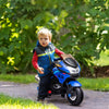 Kids Motorcycle with Training Wheels, Roaring Engine Design Ride-on Toy for 3-8, High-Traction Mini Motorbike for Kids at 3.7 Mph Speed, Blue