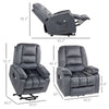 Vibration Massage Lift Recliner Chair, Power Lift Recliner Chair Sofa with Massage and Heat, Modern Electric Power Lift Chair, Gray