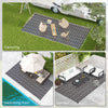 Reversible Outdoor Rug Carpet RV Camping Rugs with Carry Bag, 9' x 18', Black & White Clover