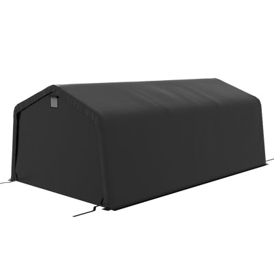 Carport 12' x 20' Portable Garage, Heavy Duty Car Port Canopy with Ventilation Windows and Large Roll-up Door, Black