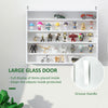 5-storey Wall Shelf Display Cabinet w/2 Glass Doors and 4 Adjustable Shelves, White