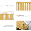 56" Outdoor Patio Wood Bench, 2-Seater Garden Bench with Slatted Seat, Backrest & Arm Rests for Patio, Porch, Poolside, Natural