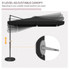 10FT Square Offset Umbrella with Tilt, Crank and Cross Base, Cantilever Patio Umbrella for Garden, Pool, Gray