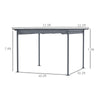 11.5' x 11.5' Retractable Patio Gazebo Pergola with UV Resistant Outdoor Canopy & Strong Steel Frame, Gray