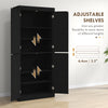 72" Kitchen Cabinet, Pantry Storage Cabinet with Doors and Shelves, Freestanding Food Pantry Cabinet, Black