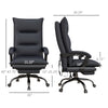 Heated Massage Office Chair with 6 Vibration Points, Heated Office Chair with Footrest, Armrest & Padding, Gray