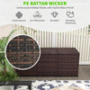 Outdoor Storage Box w/ Inner Liner, PE Rattan Wicker Deck Box for Indoor & Outdoor, Patio Furniture Cushions, Pool Toys, Garden Tools, Brown
