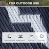 Reversible Outdoor RV Rug, 9' x 18' Patio Floor Mat, Plastic Straw Rug for Backyard, Deck, Picnic, Beach, Camping, Blue & White
