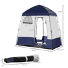 Pop Up Shower Tent w/ Two Rooms, Shower Bag, Floor and Carrying Bag, Portable Privacy Shelter, Instant Changing Room for 2 Person, Blue