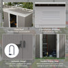 7' x 4' Metal Garden Shed, Backyard Tool Storage Shed with Dual Locking Doors, 2 Air Vents and Steel Frame, Light Gray