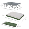 Portable Cot Bed Compact Collapsible Camping Bed with Sleeping Bag Inflatable Air Mattress Pillows for 2 Person Fishing & Hiking