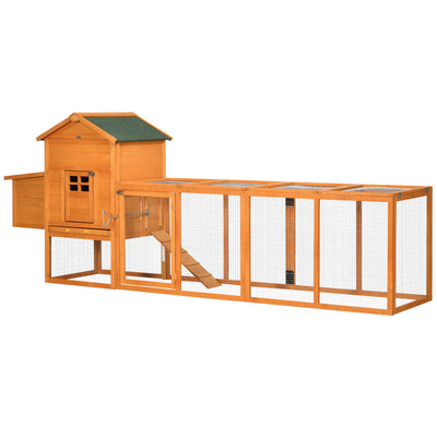 Extra Large Chicken Coop, Outdoor Hen House Poultry Cage with Removable Tray, Hen House Quail Hutch for Outdoor Backyard, Orange