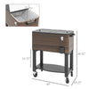 60 Quart Outdoor Cooler Cart, Rolling Ice Chest with Bottom Shelf and Bottle Opener for Backyard Deck Poolside Party