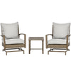 Patio Bistro Set, Porch Furniture with Soft Cushions and Rocking Function for Yard, Lawn, Porch, Brown