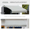 8' x 7' Patio Manual Retractable Awning Outdoor Patio Sun Shade w/ Crank Handle Deck Window Cover  Gray