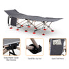 Folding Camping Cots for Adults with Carry Bags, Side Pockets, Outdoor Portable Sleeping Bed for Travel Camp Vocation, Grey