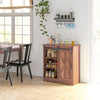 Farmhouse Kitchen Sideboard Buffet Cabinet, Coffee Bar Cabinet with Sliding Barn Door & Adjustable Shelf, Brown