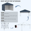 10 x 10ft Pop Up Canopy with Sidewalls, Weight Bags and Carry Bag, Height Adjustable Tents for Parties