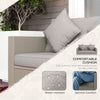 Outdoor Wicker Loveseat, Patio Furniture Couch with Cushions, 2 Seats PE Rattan Sofa, 2 Throw Pillows for Gray