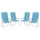 Set of 4 Patio Folding Chairs, Classic Outdoor Camping Chairs, Portable Lawn Chairs w/ Armrests, Blue