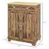 Sideboard Buffet Cabinet Kitchen Cabinet, Coffee Bar Storage with Solid Wood Top, Adjustable Shelf, and 2 Drawers for Living Room, Brown