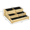 3 Tier Raised Garden Bed, Water Draining Fabric for Soil, Elevated Wood Flower Box for Vegetables, Herbs, Natural
