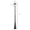 94.5" solar lamp outdoor Post Light, Solar Powdered Vintage Street Lights for Garden, Lawn, Pathway, Driveway, Black