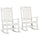2PCs Outdoor Rocking Chair with Armrests, Fade-Resistant Waterproof HDPE for Indoor & Outdoor, White
