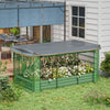 Galvanized Steel Planter Box with Crop Cage and Shade Cloth, Raised Garden Bed for Flowers, Vegs and Herbs, Green