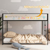 Twin Over Twin Bunk Metal Bed Frame with Mesh Guard Rail, Removable Ladder, Low Loft Bunk for Kids Bedrooms, Easy Assembly, Black