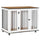 41.75" x 23.5" Wooden Dog Crate, Dog Cage with Wheels & Big Tabletop, Indoor Dog Crate Furniture with Lockable Door, White
