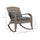 Adirondack Chair, Outdoor Wicker Rocking Chair with High Back, Seat Cushion and Pillow for Porch, Balcony, Gray