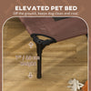 48" x 36" Elevated Portable Dog Cot Cooling Pet Bed with UV Protection Canopy Shade, Coffee