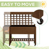 41" Raised Garden Bed Mobile Elevated Wooden Planter Box Stand with Wheels, Trellis and Storage Shelf, Dark Brown