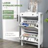 8 Pairs Shoe Storage Cabinet, Freestanding Shoe Cabinet Organizer, Shoe Rack Storage Cabinet for Entryway, Living Room, White