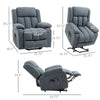 Big and Tall Electric Lift Recliner Chair with Massage for Relaxation-Loving Individuals – Gray Fabric