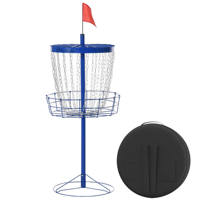 24-Chain Portable Disc Golf with Lightweight Basket and Carry Bag, Blue