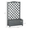 46" Wooden Planter with Trellis, Raised Garden Bed to Grow Vegetables, Herbs, Flowers for Backyard, Patio, Gray