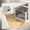 Stackable Storage Bins with Lids, Wheels, and Collapsible, White