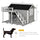 Wooden Outdoor Dog House, 2-Tier Raised Pet Shelter, with Stairs, Weather Resistant Roof, and Balcony, for Medium, Large Sized Dogs Up To 55