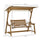 2 Seater Porch Swing with Stand and Canopy, Wooden Patio Furniture, Outdoor Swing Seat Loveseat