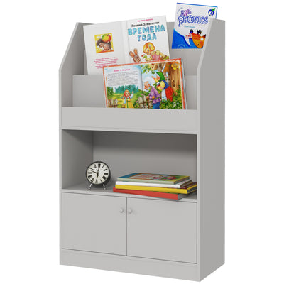Toy Storage Cabinet, Kids Bookcase Children's Bookshelf for Kids Room, Bedroom, Playroom, Nursery, Gray