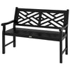 43.25" Outdoor Garden Bench, Wooden Bench, Poplar Slatted Frame Furniture for Patio, Park, Porch, Lawn, Yard, Deck, Black