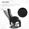 Swivel Recliner Chair with Footrest and Armrest, Black