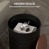 Round Storage Ottoman Set of 2, Nesting Ottomans with Wooden Lid, Metal Frame and Hidden Storage Space for Bedroom